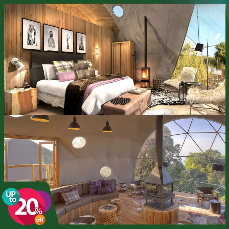 Dôme de glamping, tente dôme transparente