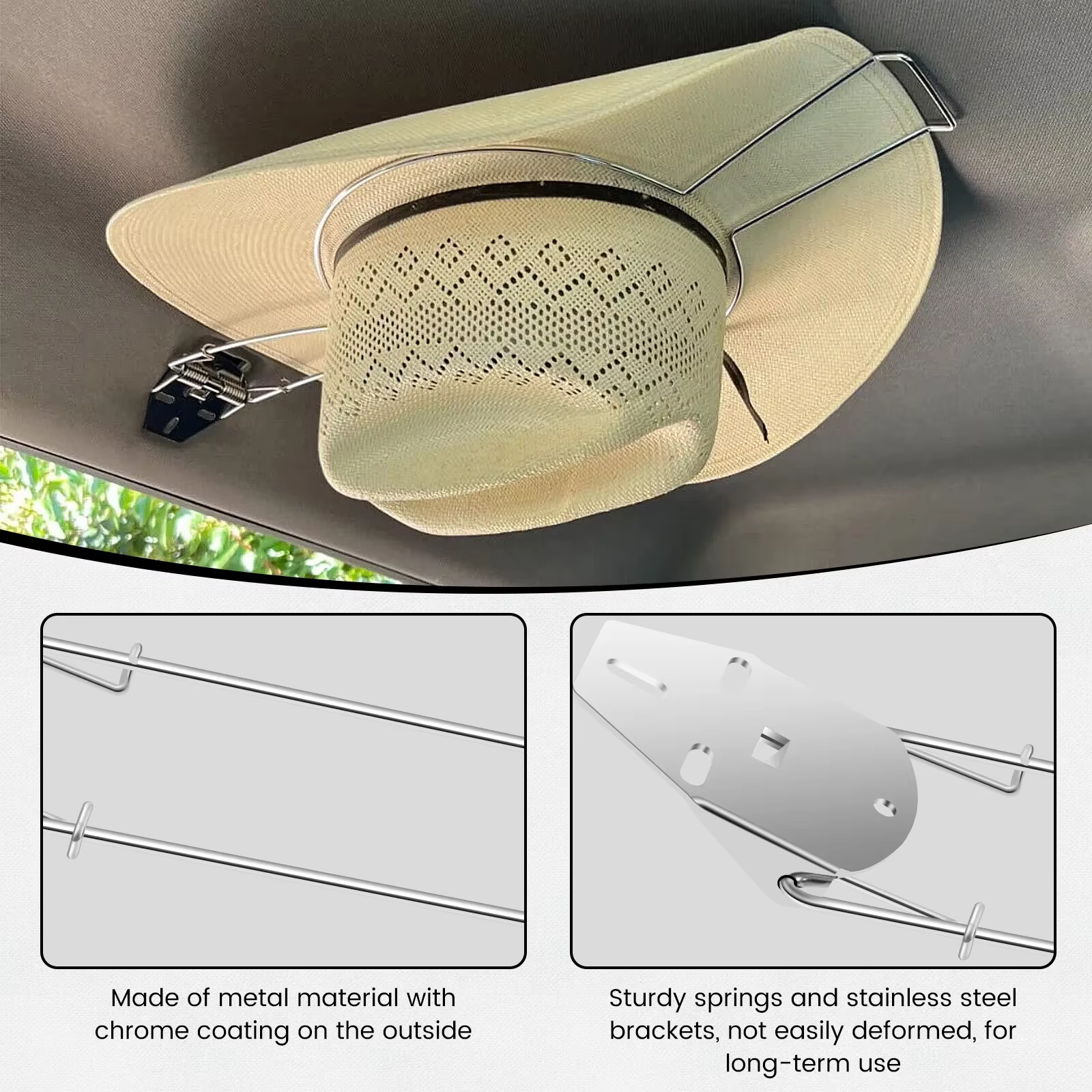 Porte-chapeau de Cowboy de voiture en acier inoxydable