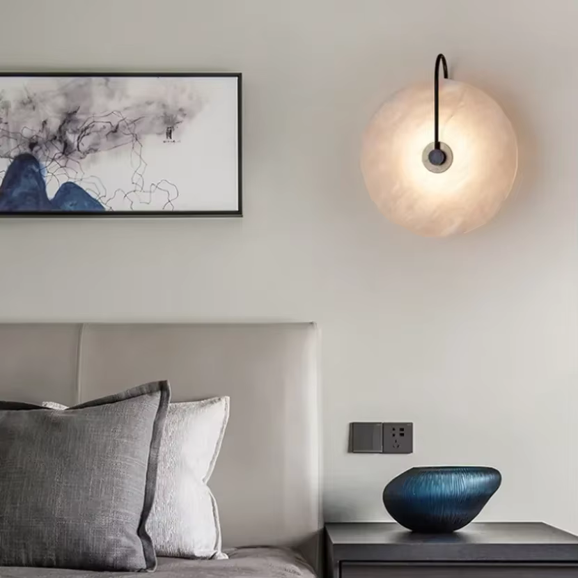 Applique murale LED en pierre de marbre naturel espagnol, pour salon, couloir et décoration intérieure de la pièce