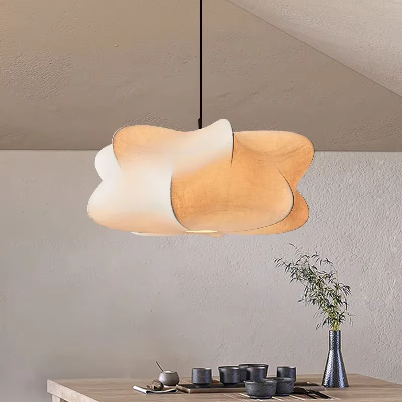 Lampe suspendue en soie nordique, lustre design, luminaire suspendu au plafond, suspension, ampoule E27