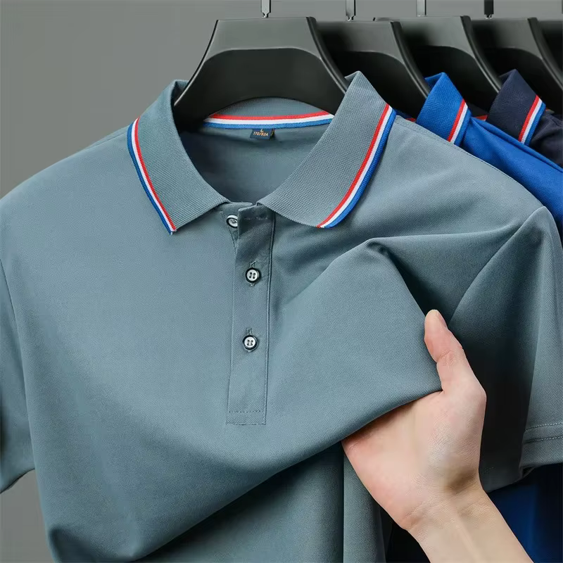 Polo à manches courtes pour homme, couleur unie, décontracté, tendance estivale, confortable et polyvalent