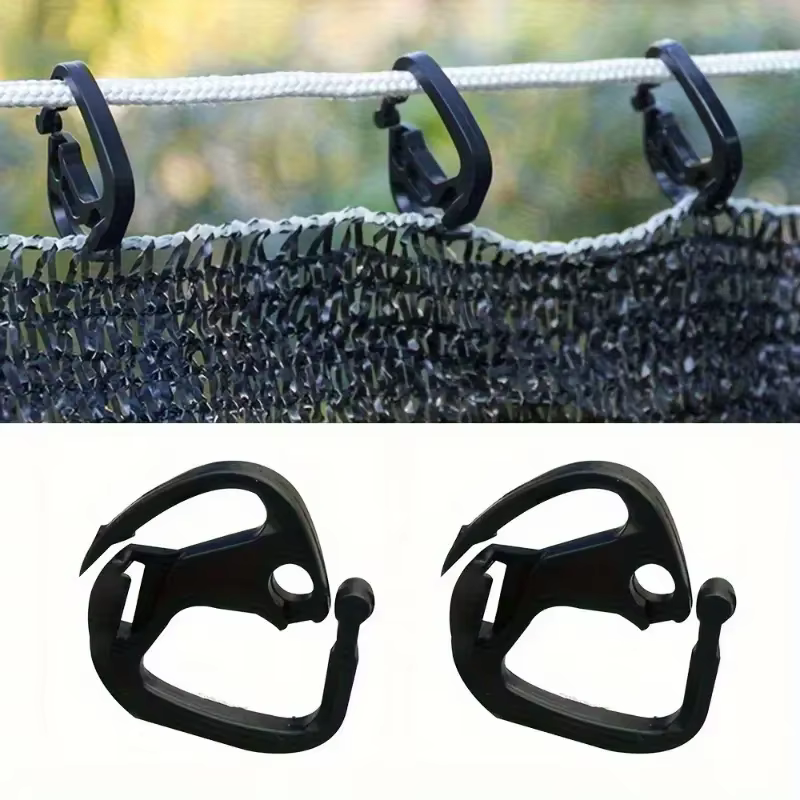 30 pinces pour tissu d'ombrage, crochets robustes pour filet d'ombrage, jardin, serre et utilisation extérieure, réglables et portables 