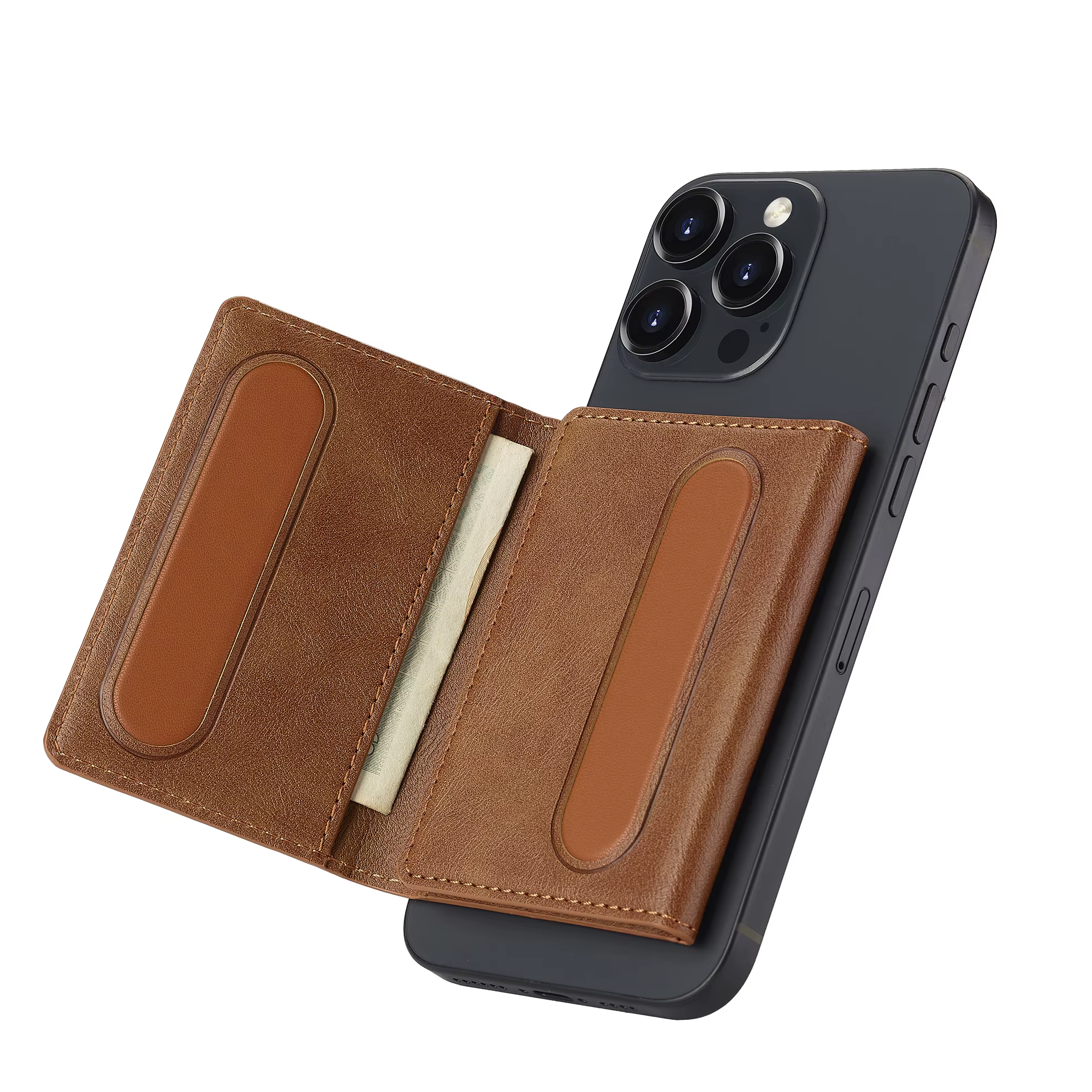 Carte magnétique Solt sac pour iPhone Samsung Google Xiaomi Magsafe fonctions porte-carte portefeuille en cuir PU hommes mince sacs à main poche