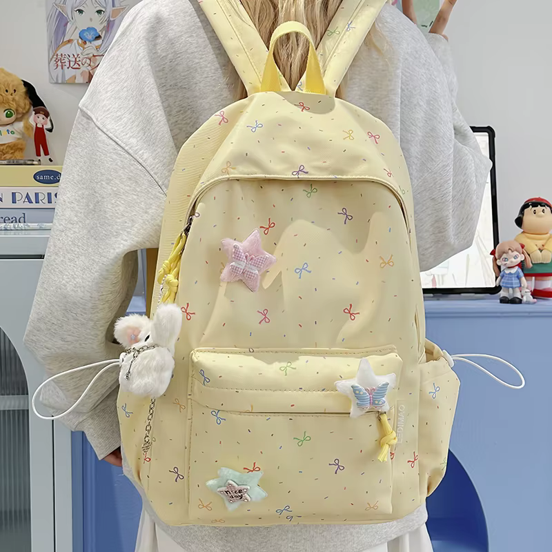 Sac à dos mignon en Nylon pour filles, sac d'école de grande capacité pour étudiants, 5 couleurs disponibles, sac à dos léger