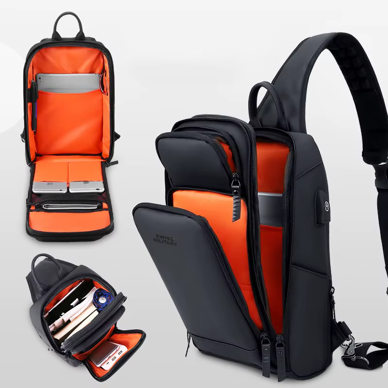 Sac de poitrine multifonctionnel étanche pour homme