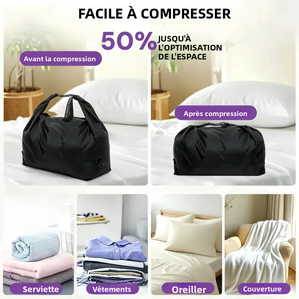 Sac de compression sous vide pour voyage