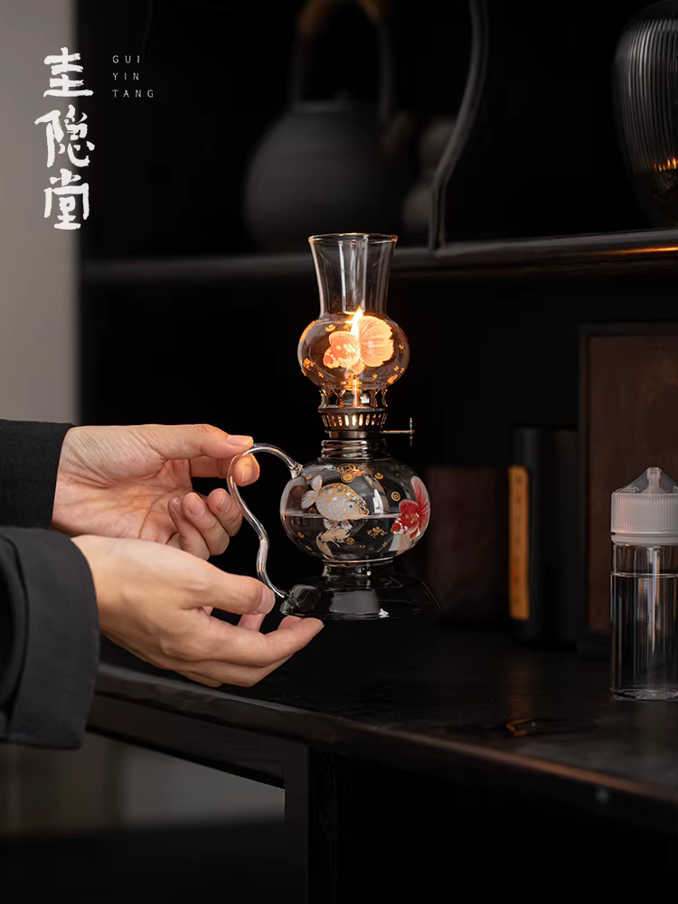Lampe à huile élégante en verre Borosilicate, ambiance Vintage, esthétique, beurre d'ouragan, éclairage pour la décoration de la maison
