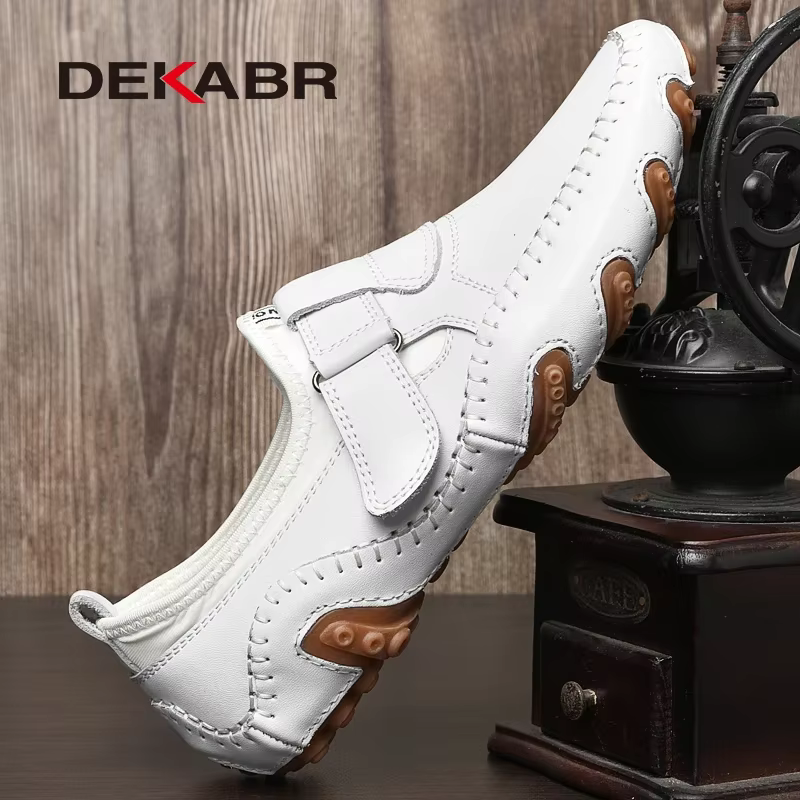 DEKABR – mocassins en cuir véritable pour homme, chaussures souples, confortables, à enfiler, faites à la main, décontractées, de luxe, pour la marche et les loisirs