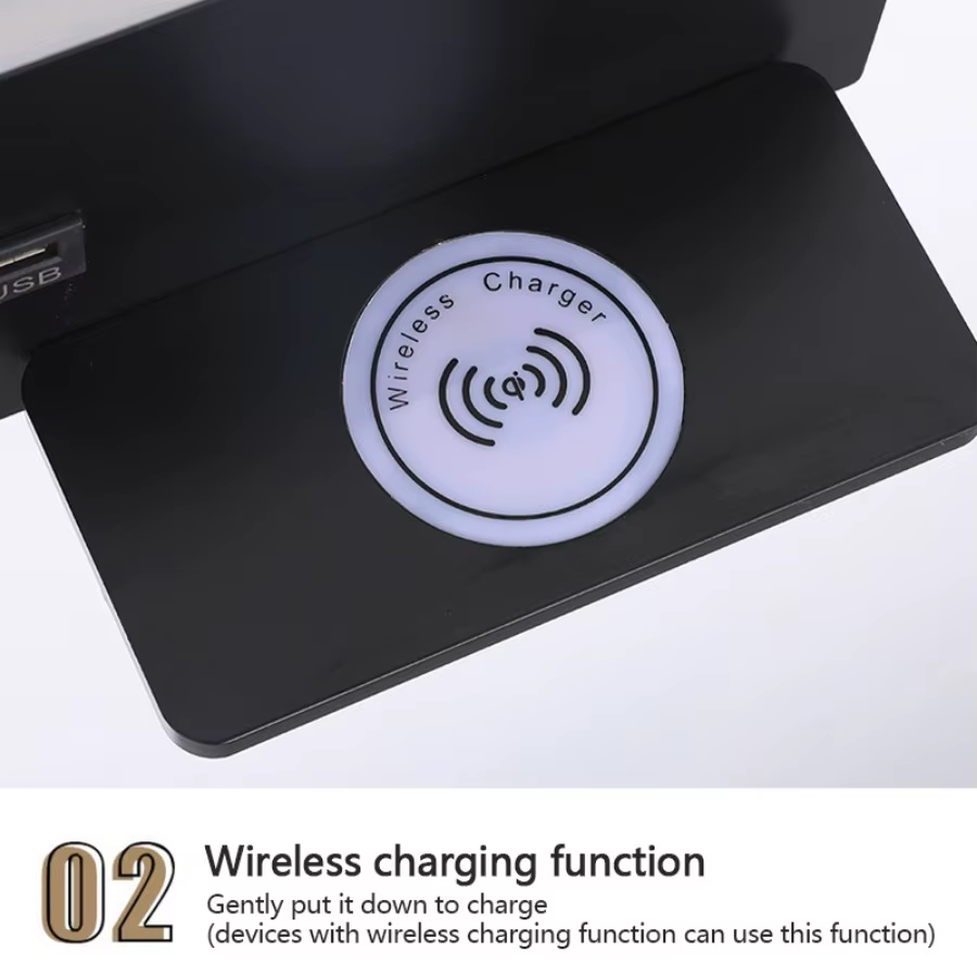 Lampe murale LED moderne multifonctionnelle avec charge sans fil
