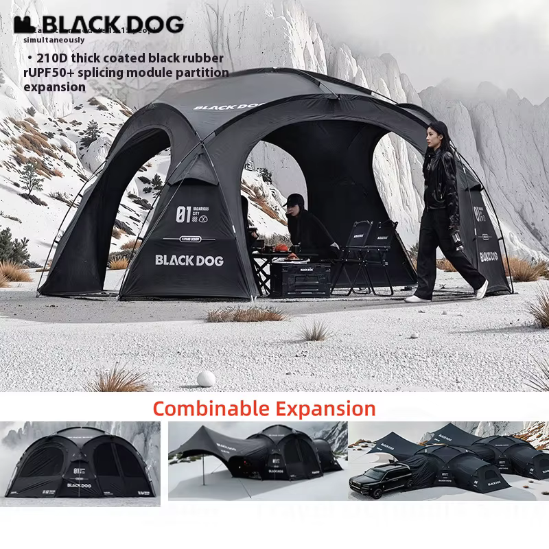 Tente dôme extérieure BLACKDOG en polyester taffetas 210T