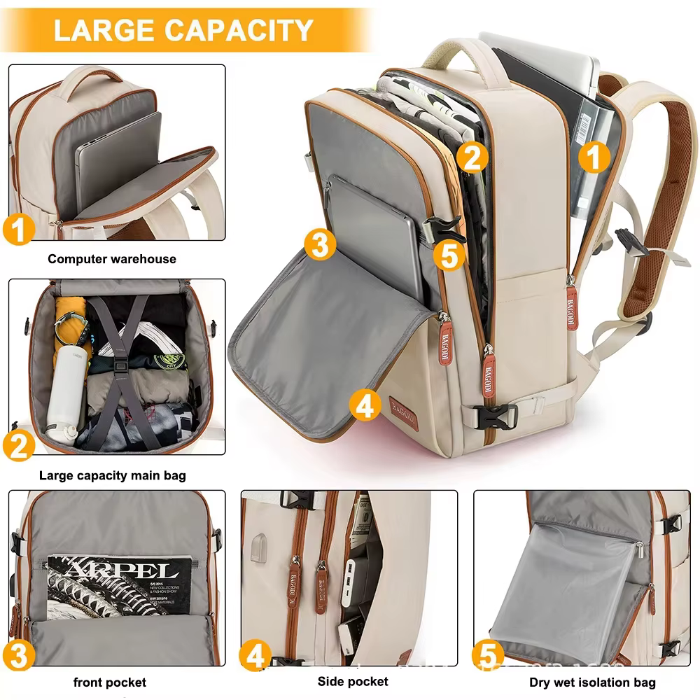 Buylor sac à dos de voyage sac à dos avion 45x20x30 pour femmes/hommes sacs de cabine Easyjet sac à dos pour ordinateur portable sac à dos décontracté pour week-end
