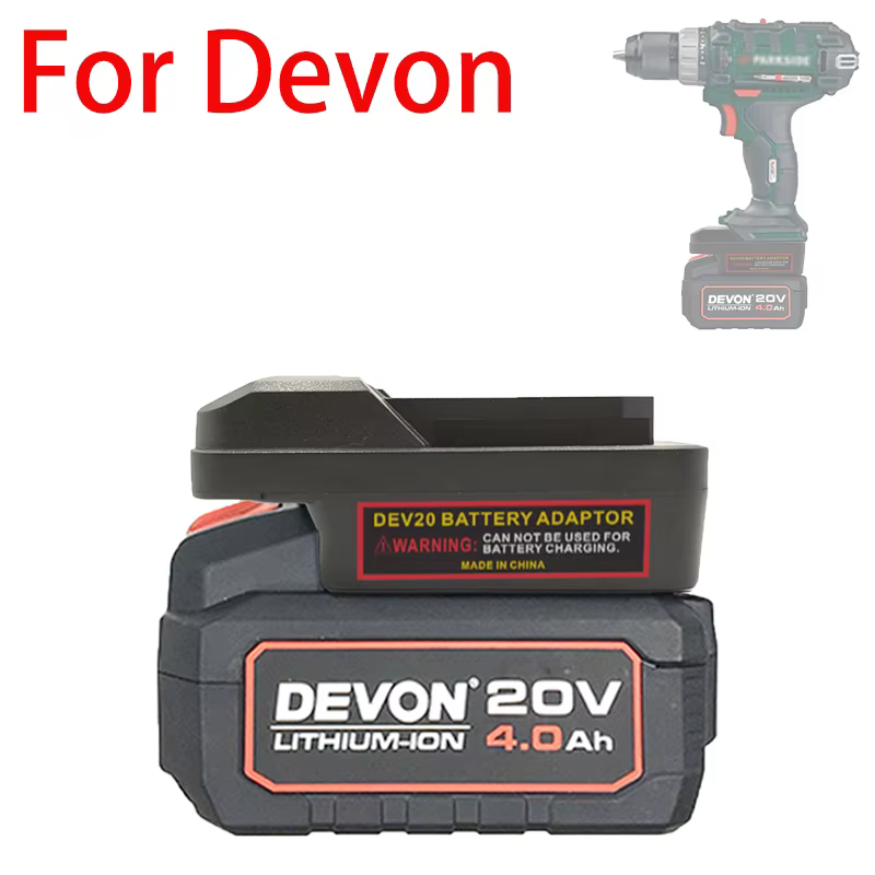 Pour Devon 20V Batteries Lithium-Ion pour Parkside 20V batterie Lithium-Ion outils électriques perceuses électriques convertisseur adaptateur de batterie