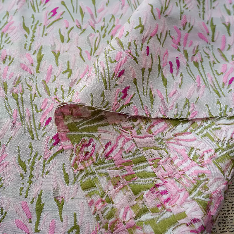 Tissu Jacquard en relief rose Pastel pour femmes