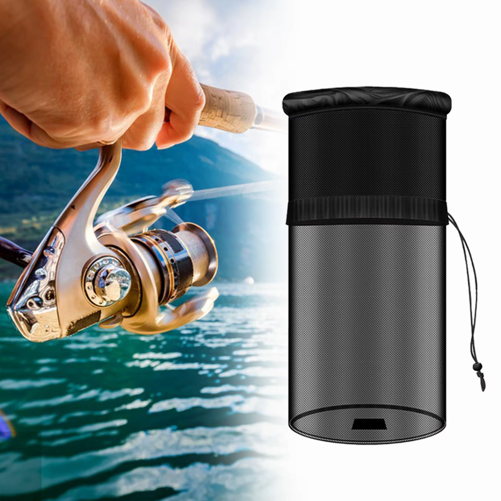 Filet de pêche pliable pour poisson vivant, sac en maille, panier à poisson pour crabes, truts, écrevisses, ménés, équipement de pêche
