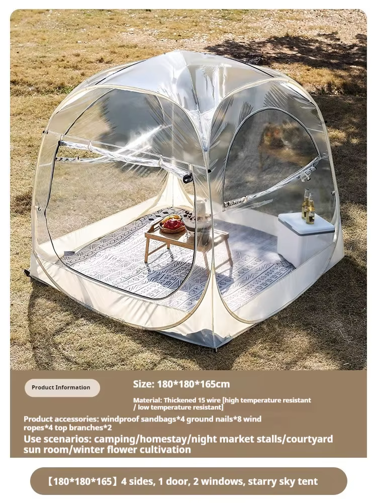 Tente transparente sphérique pour camping en plein air, ciel étoilé, maison à bulles, salon de soleil quatre saisons, restauration, ySigned, nuit