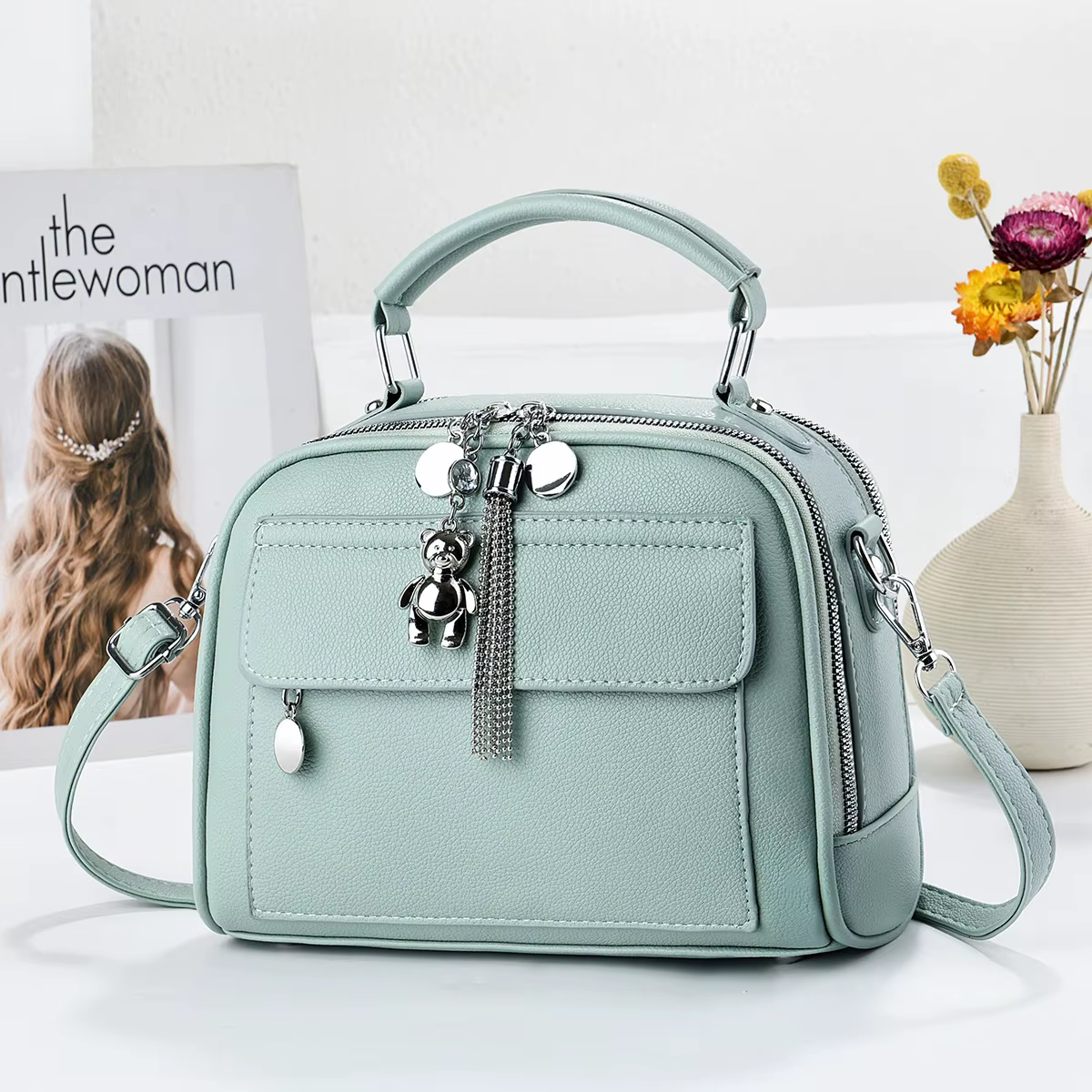 Sac à bandoulière tendance pour femme, cadeau étudiant, sac à main avec large sangle, nouvelle collection printemps 2026, en cuir PU, style décontracté, sac de navetteur