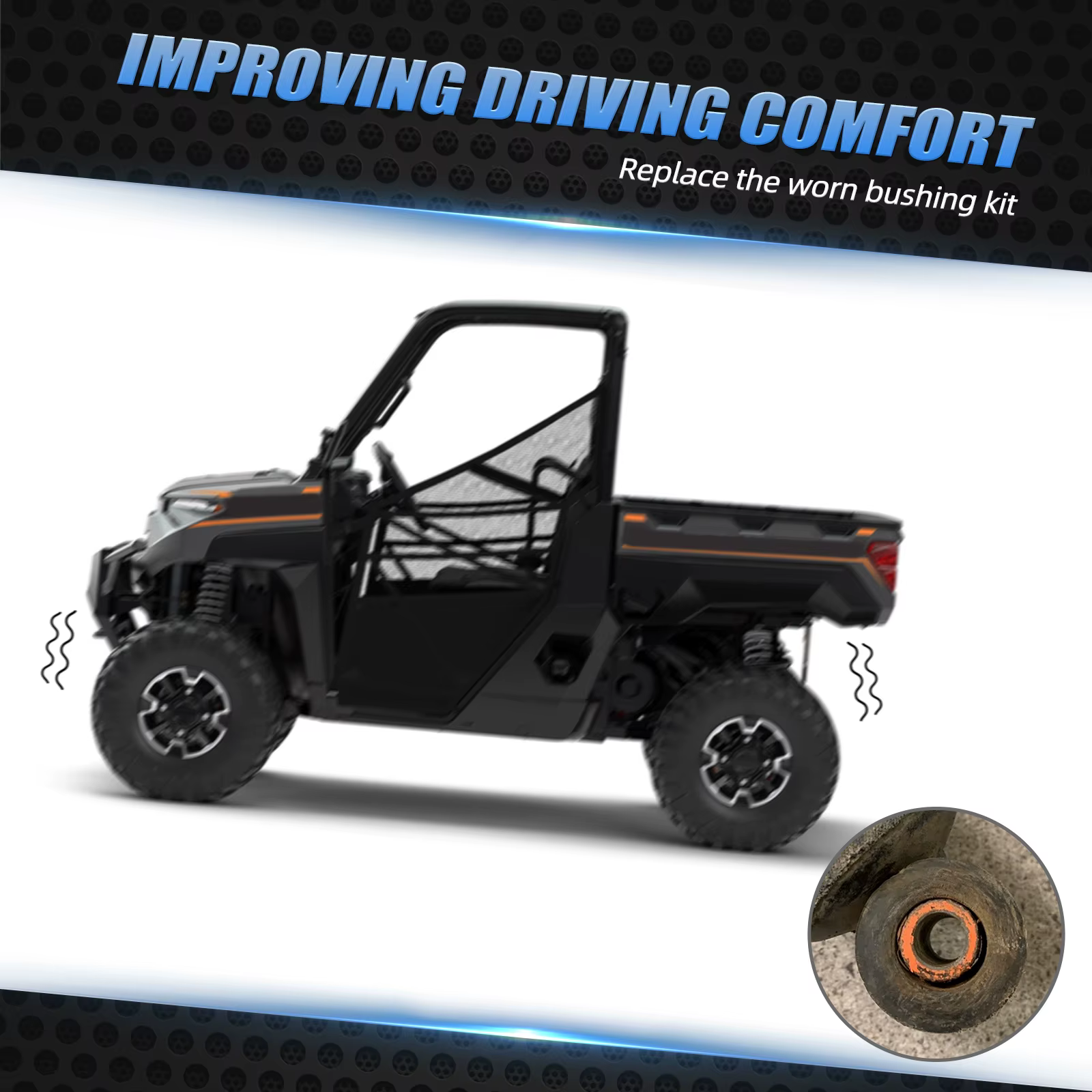 Kit de manchons de bague de choc avant pour Polaris Ranger 1000 900 XP Crew UTV, pour Polaris Ranger 570 500 700 900 800 HD PRO XD Brutus