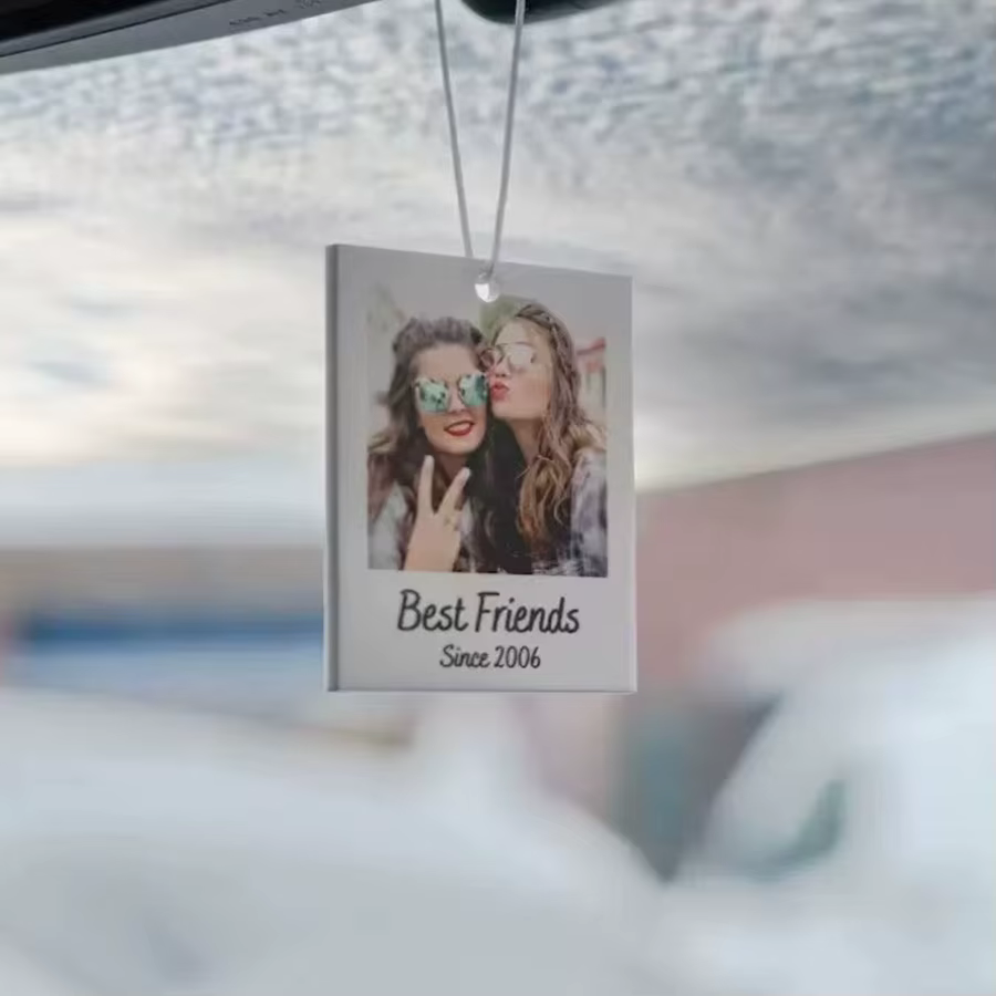 Pendentifs de voiture personnalisés en acrylique, accessoires photo à impression simple ou double face, cadeaux personnalisés pour amis