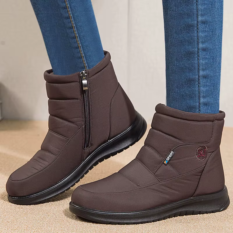 Bottes femme 2025 chaussures d'hiver pour femmes bottines fourrure chaude Botas Mujer imperméable talons bas