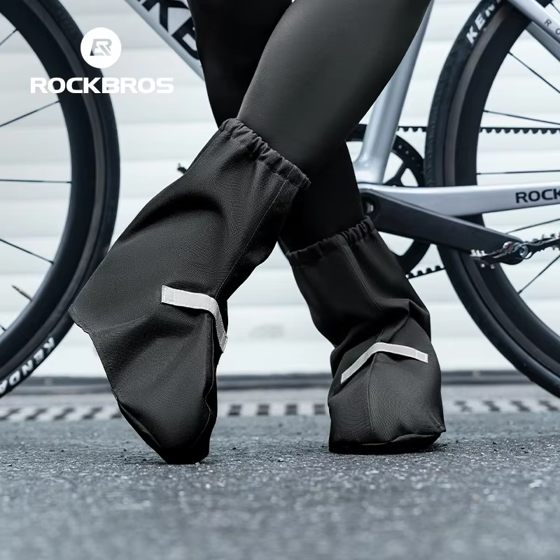 ROCKBROS couvre-chaussures cyclisme imperméable chaussures couverture 1 paire bottes de cyclisme couvre-chaussures coupe-vent équitation en plein air épais couvre-chaussures