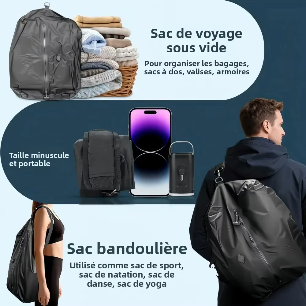 Sac à dos de compression sous vide 34L avec pompe à air
