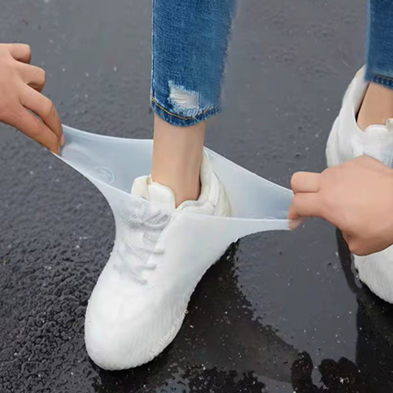 Couvre-chaussures imperméable 1 paire de couvre-bottes de pluie en caoutchouc extérieur