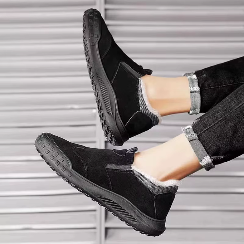 Bottes de neige pour hommes, chaussures en coton, chaussures de marche en plein air, mocassins légers et confortables, nouvelle collection hiver 2025