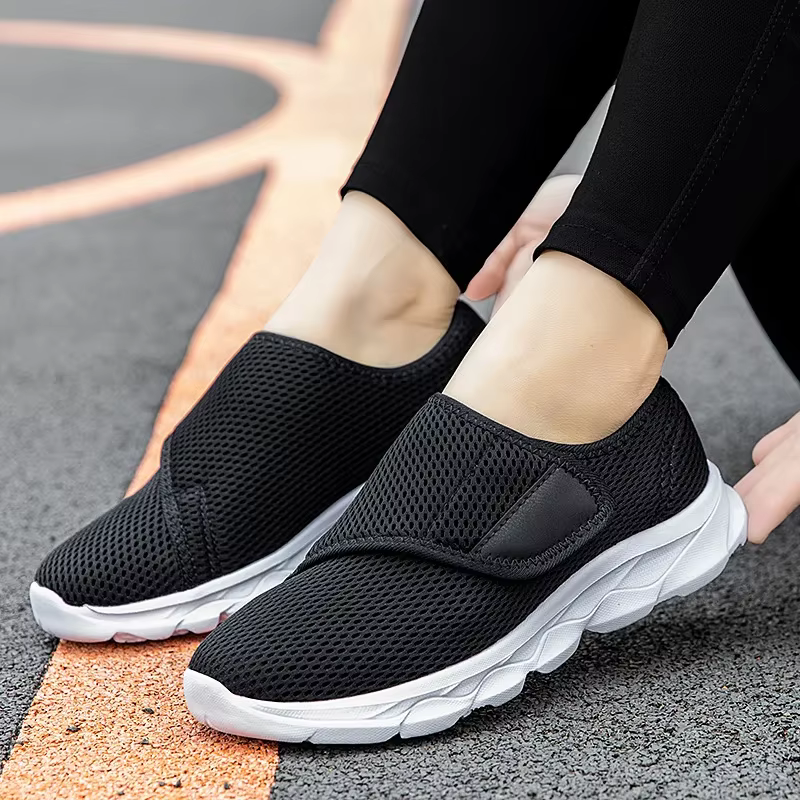 Baskets orthopédiques pour femmes, pieds larges, chaussures de marche gonflées, décontractées, réglage de l'éversion du pouce, chaussures souples et confortables