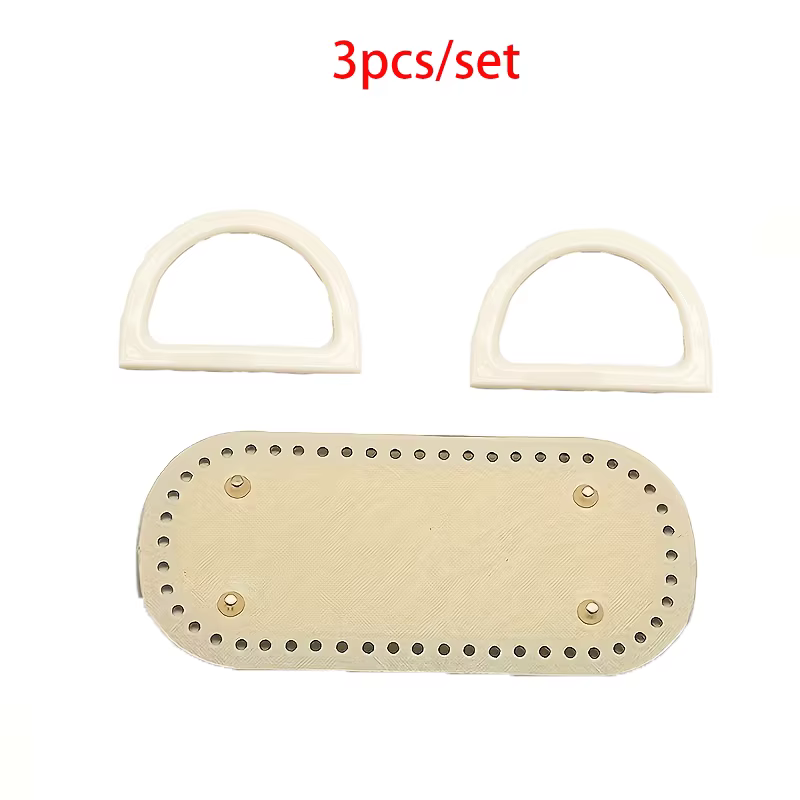 Lot de 3 accessoires pour sacs tissés faits main avec trous de couture