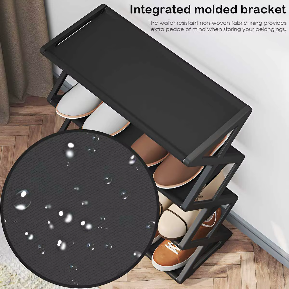 Étagère à chaussures pliable à 4 niveaux, version en boîte, multifonctionnelle, anti-poussière, pour entrées, couloirs, chambres