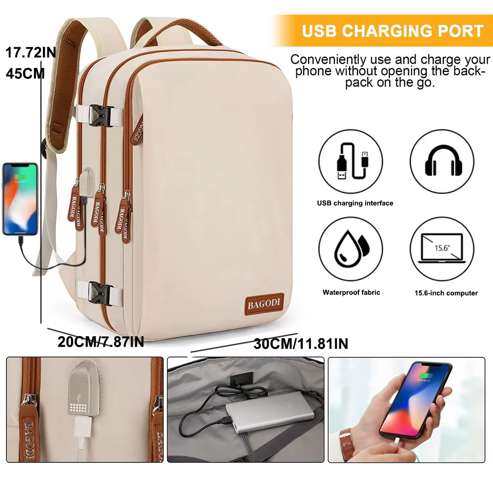 Buylor sac à dos de voyage sac à dos avion 45x20x30 pour femmes/hommes sacs de cabine Easyjet sac à dos pour ordinateur portable sac à dos décontracté pour week-end