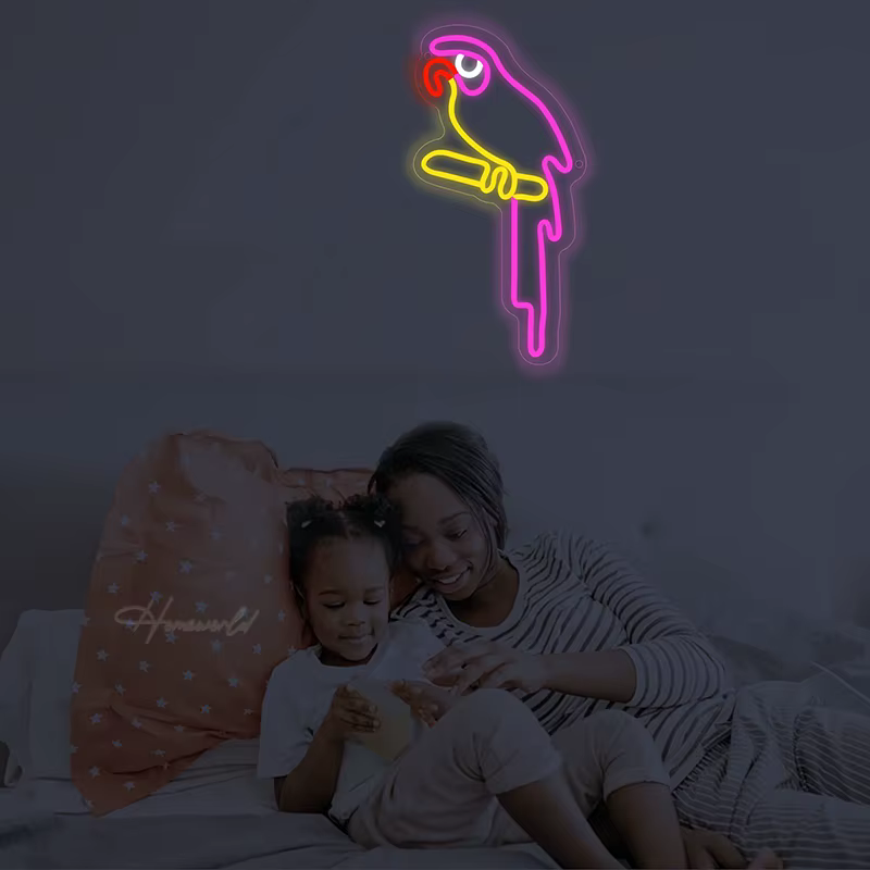 Parrot oiseau néon signe lumière LED modèle Animal veilleuse lampe décor entreprise Logo boutique salle mur fête cadeau d'anniversaire