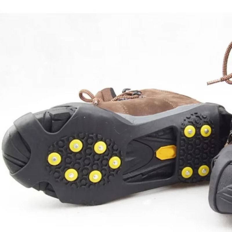 10 goujons anti-dérapant neige glace pince chaussure d'escalade pointes poignées Crampons couvre-chaussures