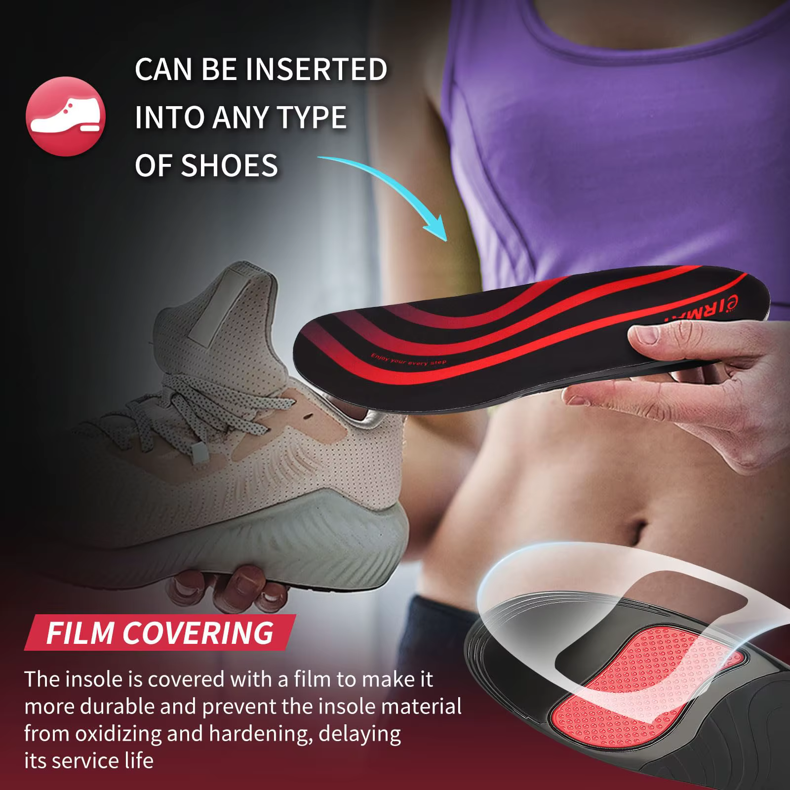 Semelles intérieures orthopédiques de Sport pour pieds