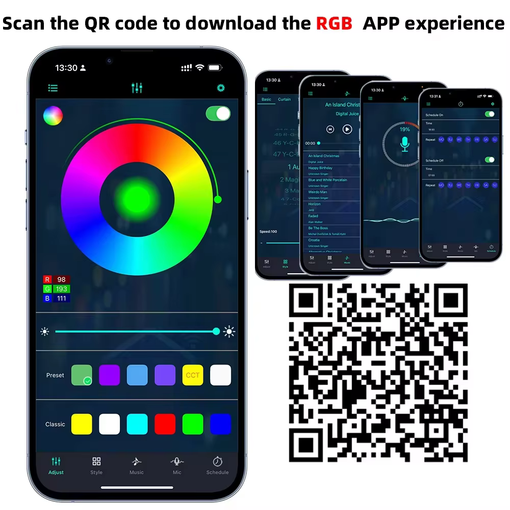 Projecteur paysager intelligent extérieur APP et télécommande 16 millions de couleurs IP65 étanche pour chemin cour jardins arrière-cour