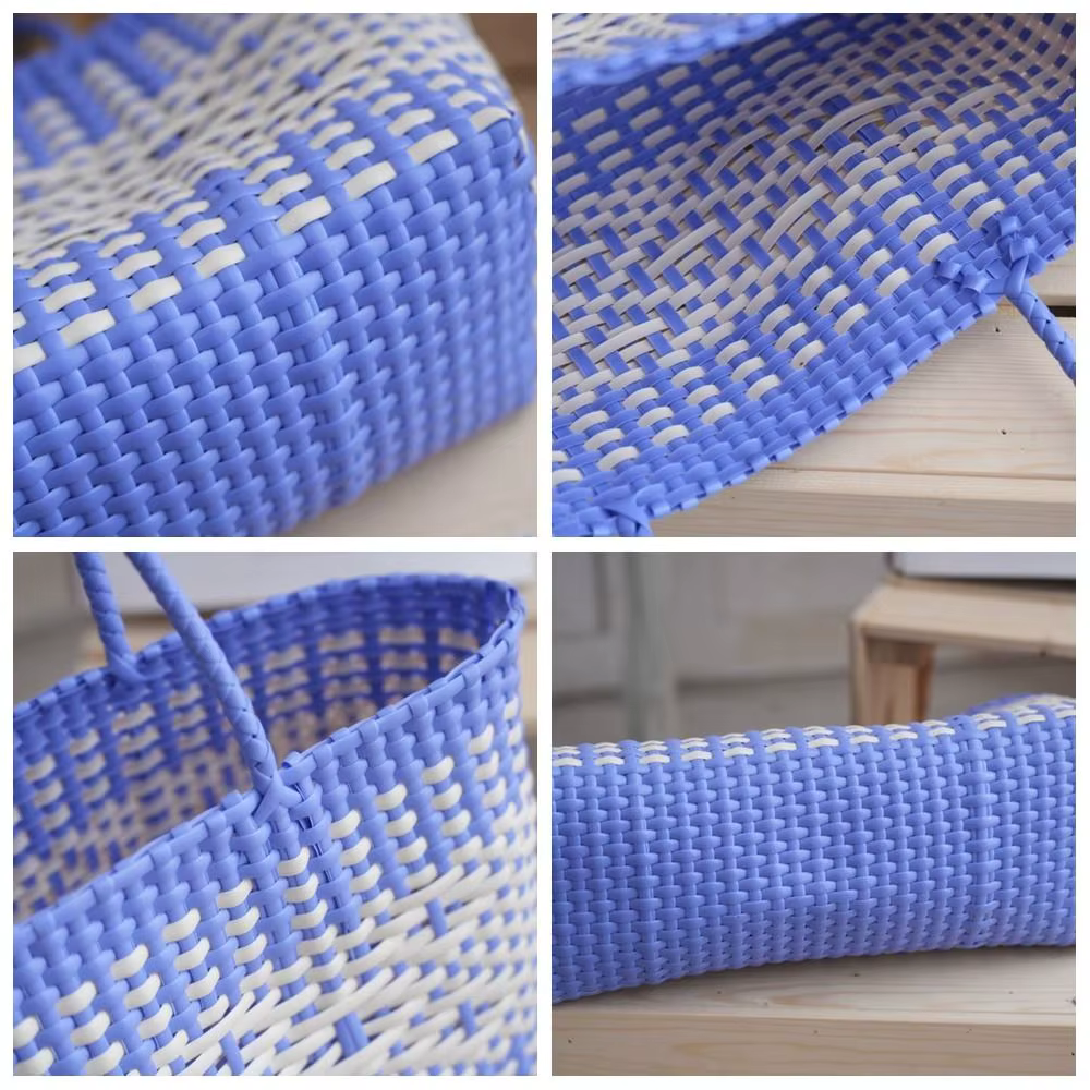Sac de plage en PVC ajouré style bohème, grande capacité, imperméable, sac seau tressé pour les vacances