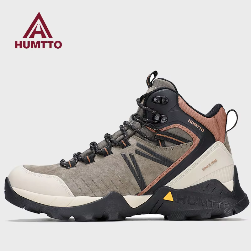 HUMTTO peau de vache chaussures de randonnée hommes bottes de chasse imperméables tactique désert Combat cheville