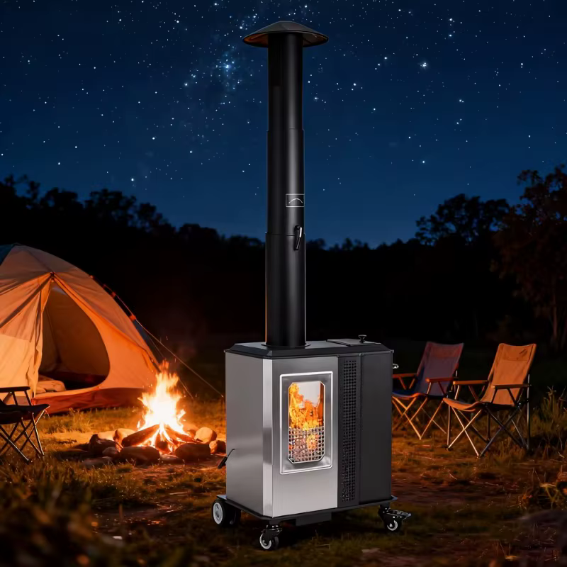 Chauffage de tente, poêle à bois d'extérieur portable, grand