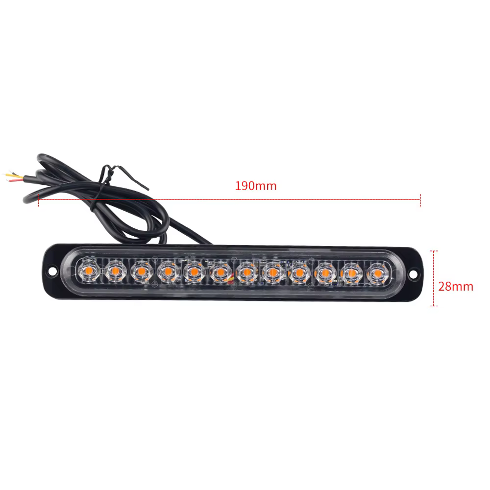 1x Stroboscopes stroboscopique 12 LED Flash lumière Auto 12-24V clignotant d'urgence marqueur latéral barres lumineuses