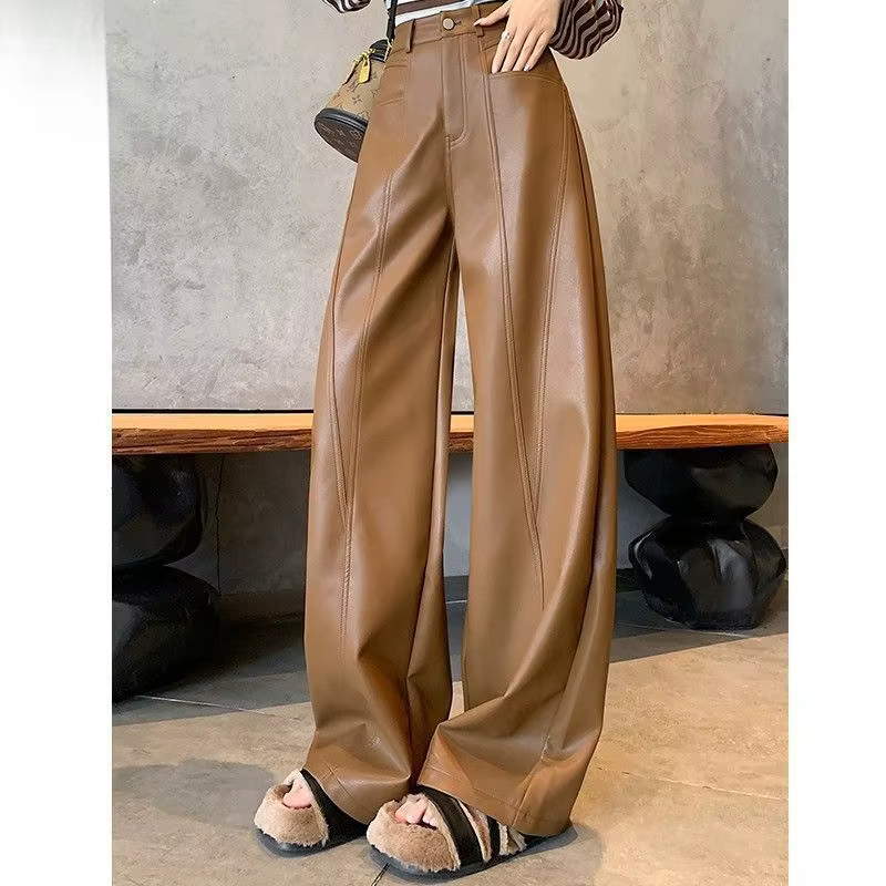 Pantalon en cuir marron pour enfants