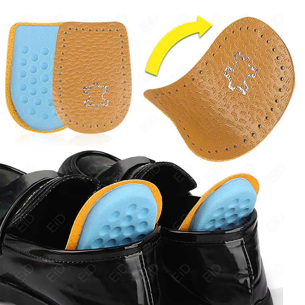 Semelles intérieures en cuir pour chaussures hommes femmes talons élastiques