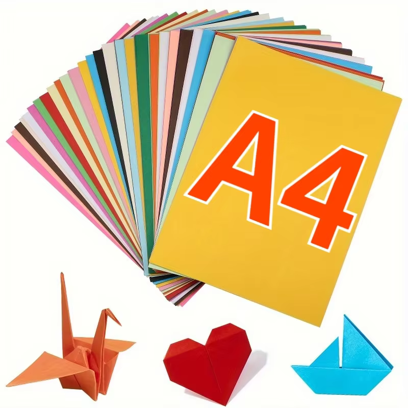 Papier Origami A4 Double face, 100 feuilles, 10 couleurs, facile à plier, pour débutant, artisanat, grue, papeterie faite à la main pour enfants