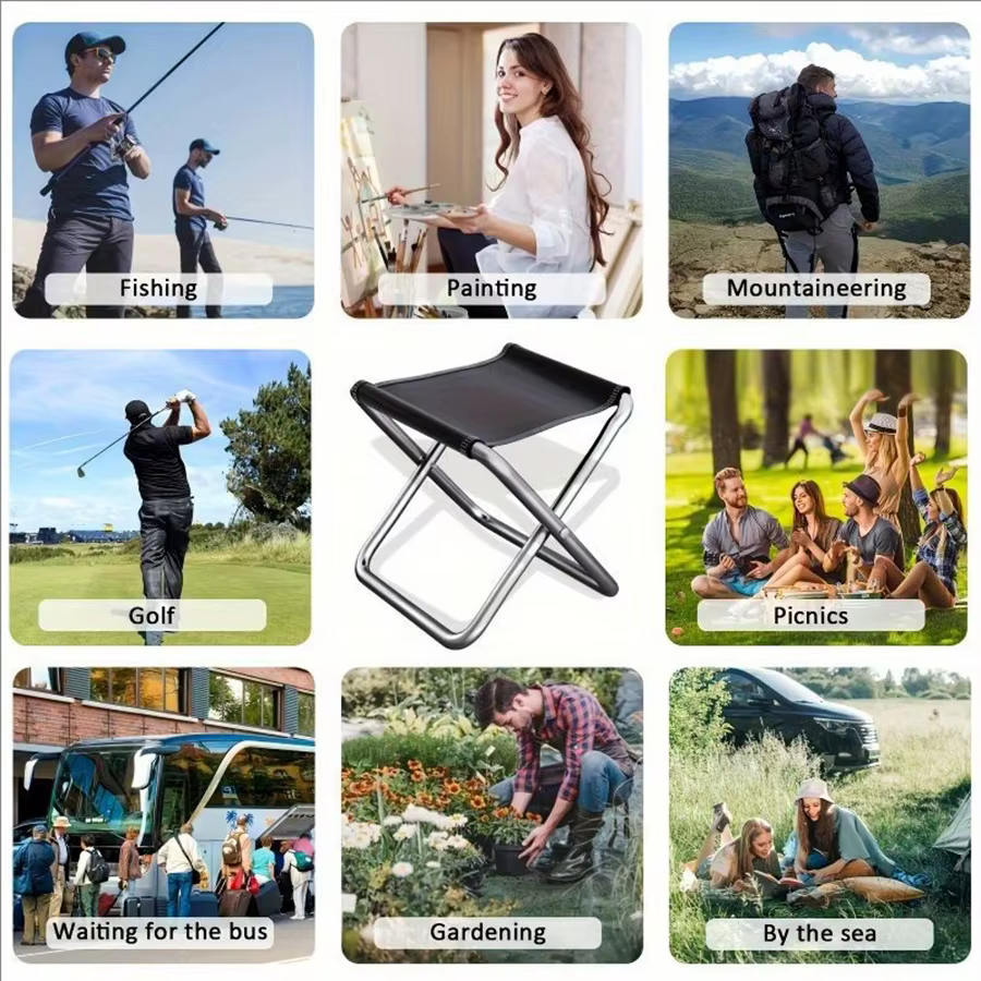 Tabouret de camping pliable