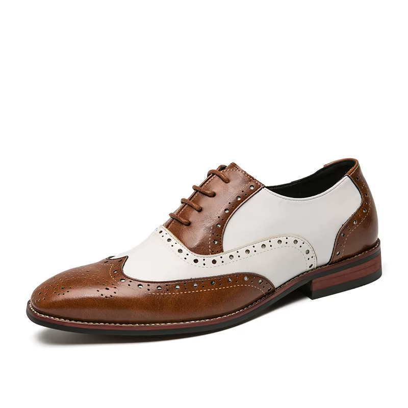 Marque italienne marron blanc bloc mixte chaussures hommes de haute qualité
