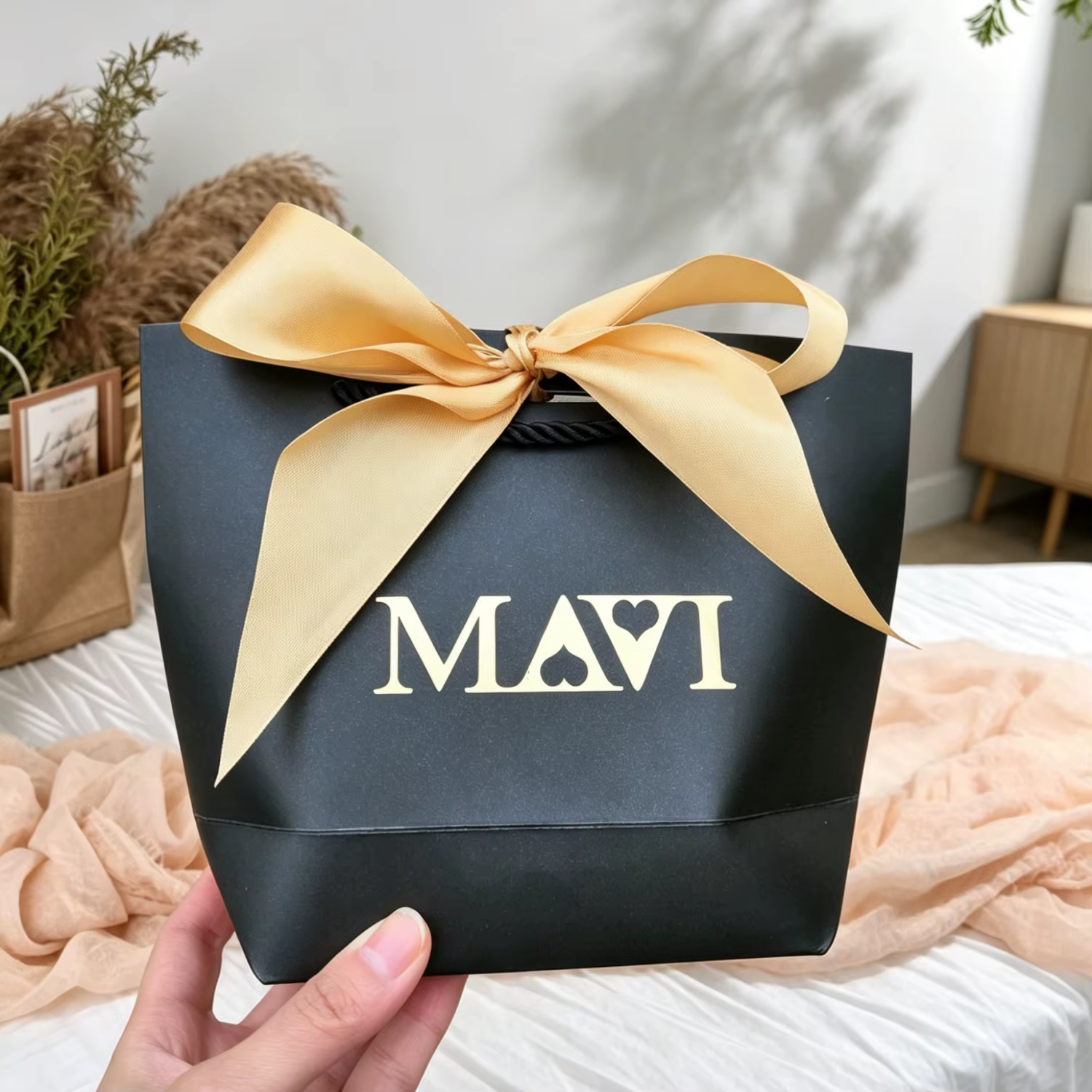 10 sacs cadeaux en papier kraft pour perruques