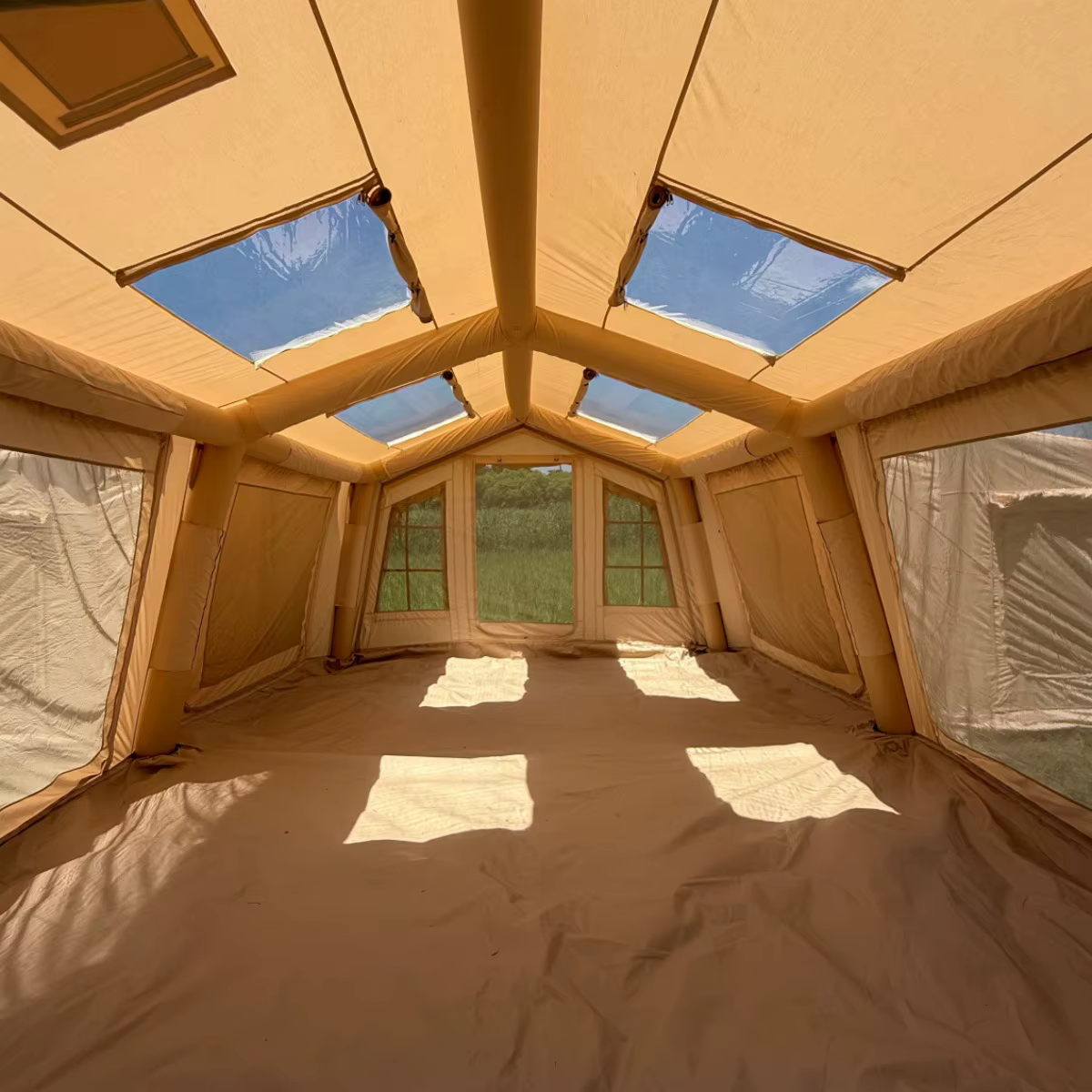 Tente gonflable amovible Penthouse Camping en plein air ménage voyage TC coton 18.16 mètres carrés grand espace