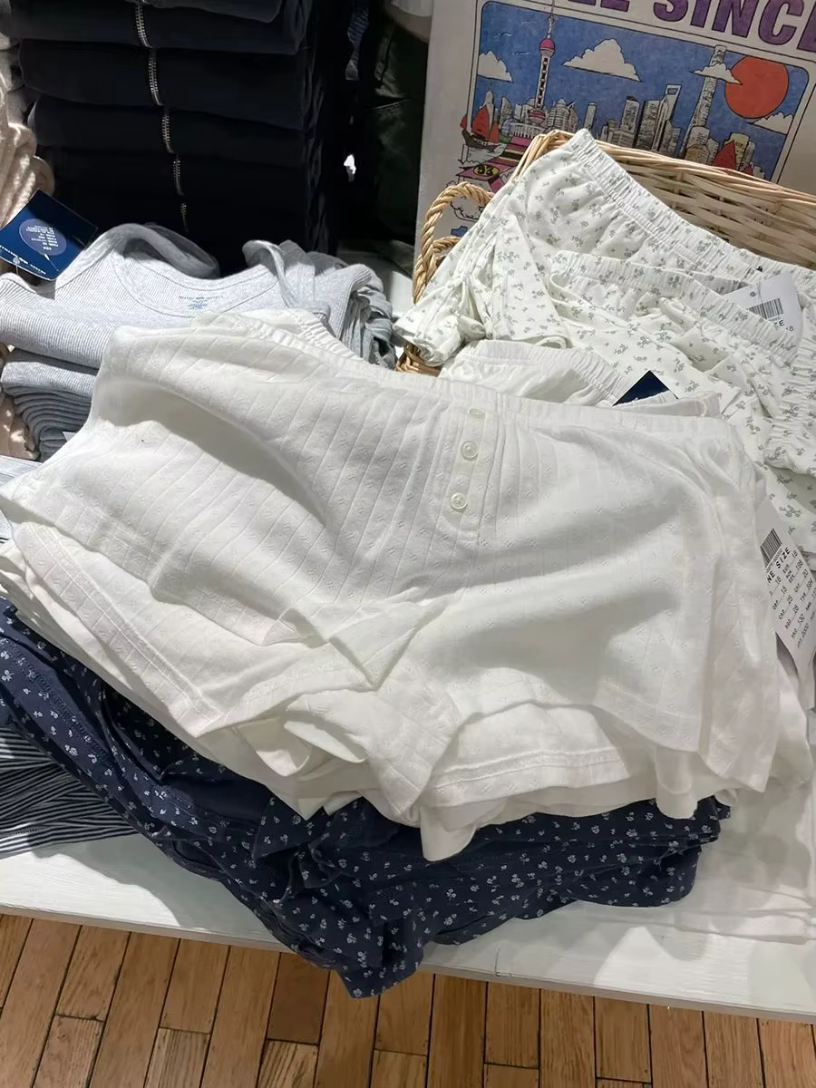 Ensemble T-shirt et short blanc à manches longues pour femme, t-shirt Slim + short droit élastique, en coton, pyjama pour la maison, 2 pièces