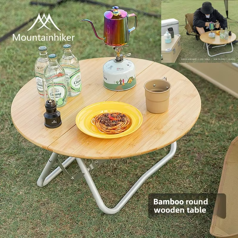 Table pliante en bambou pour camping en plein air