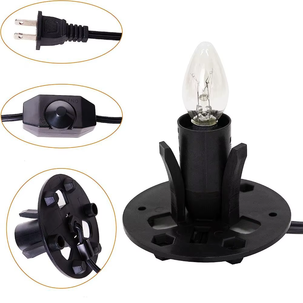 Fil de gradateur de lampe à sel avec base d'ampoule, interrupteur à gradateur, roche, E12, nouveau