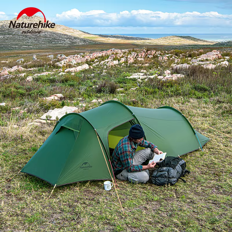 Naturehike Opalus Tunnel tente de Camping ultralégère 3 personnes voyage familial randonnée en plein air 4 saisons